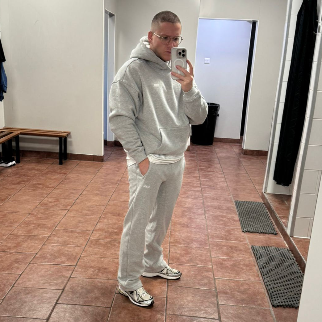 Oyster Grey Track Hoodie